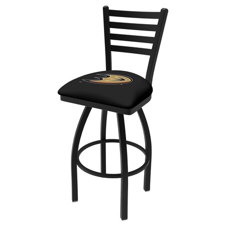 25 Blk Wrinkle Anaheim Ducks Swivel Bar Stool,Ladder Back